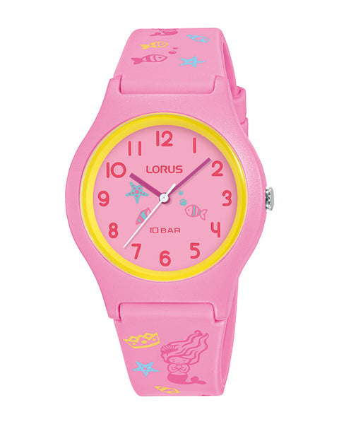 Lorus Pink Silicone Kids Mermaid Watch RRX49HX9