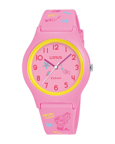 Lorus Pink Silicone Kids Mermaid Watch RRX49HX9