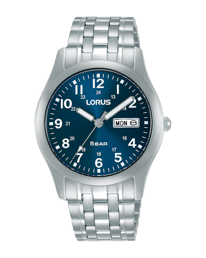 Lorus Stainless Steel Blue Gents Watch RXN77DX9