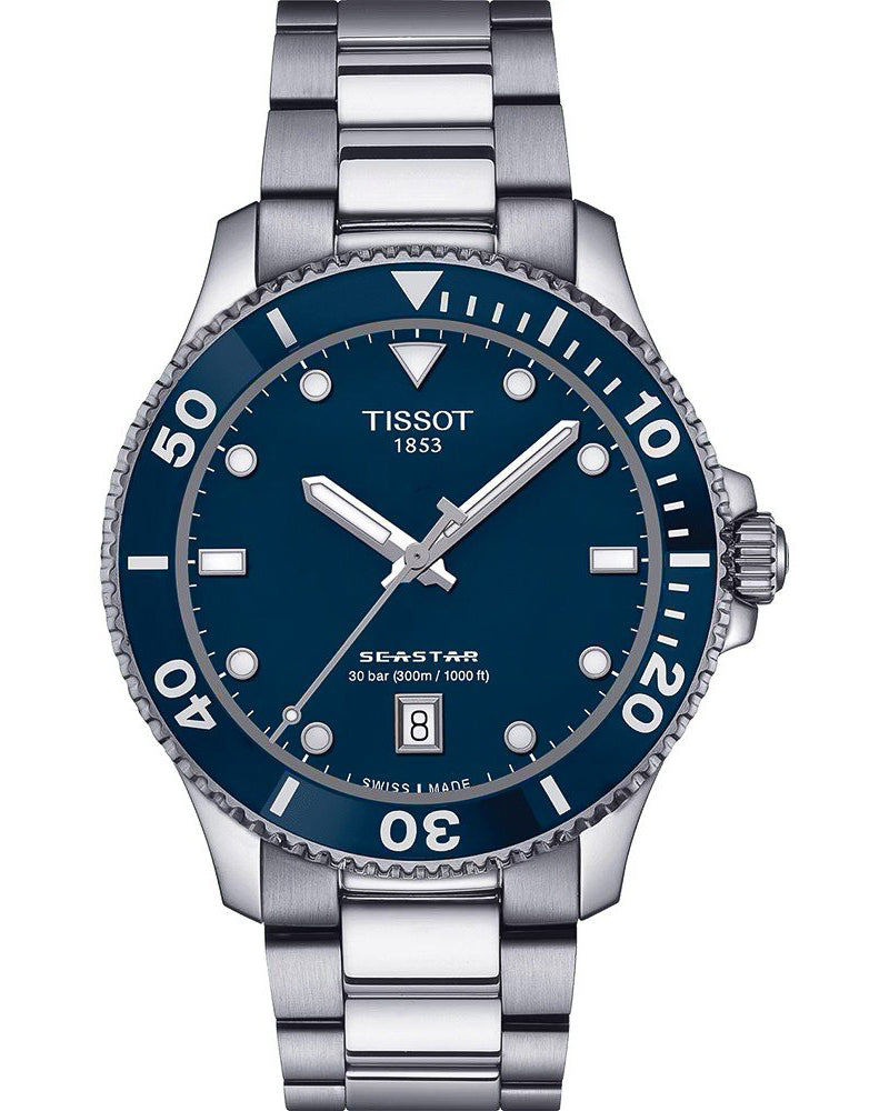 Tissot Seastar 1000 Blue Face 40mm Gents Watch T1204101104100