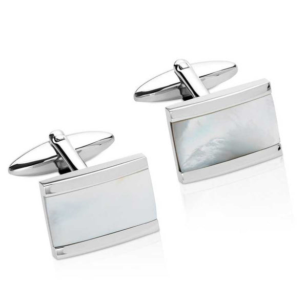 Unique & Co Men's Mother of Pearl & Stainless Steel Cufflinks