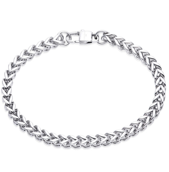 Unique & Co Men's Polished Stainless Steel Double Curb Bracelet