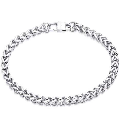 Unique & Co Men's Polished Stainless Steel Double Curb Bracelet
