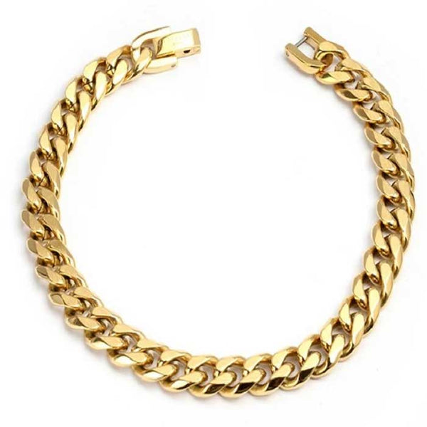 Unique & Co Mens Stainless Steel Gold Plated Bracelet