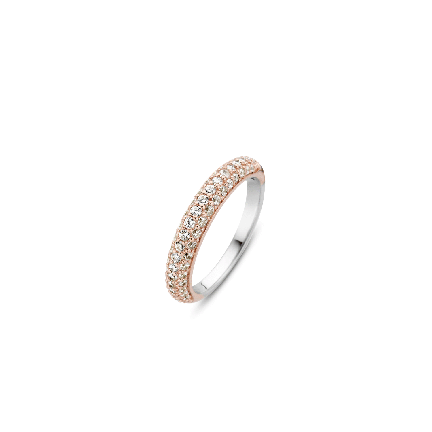 Ti Sento Milano Rose Gold and Cubic Zirconia Stacking Ring 12105ZR