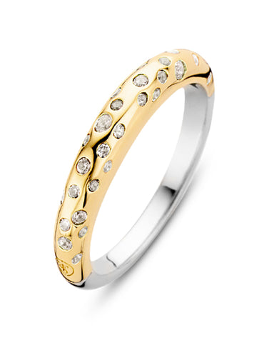 Ti Sento 18ct Gold Plated Silver & Zirconia Stardust Ring