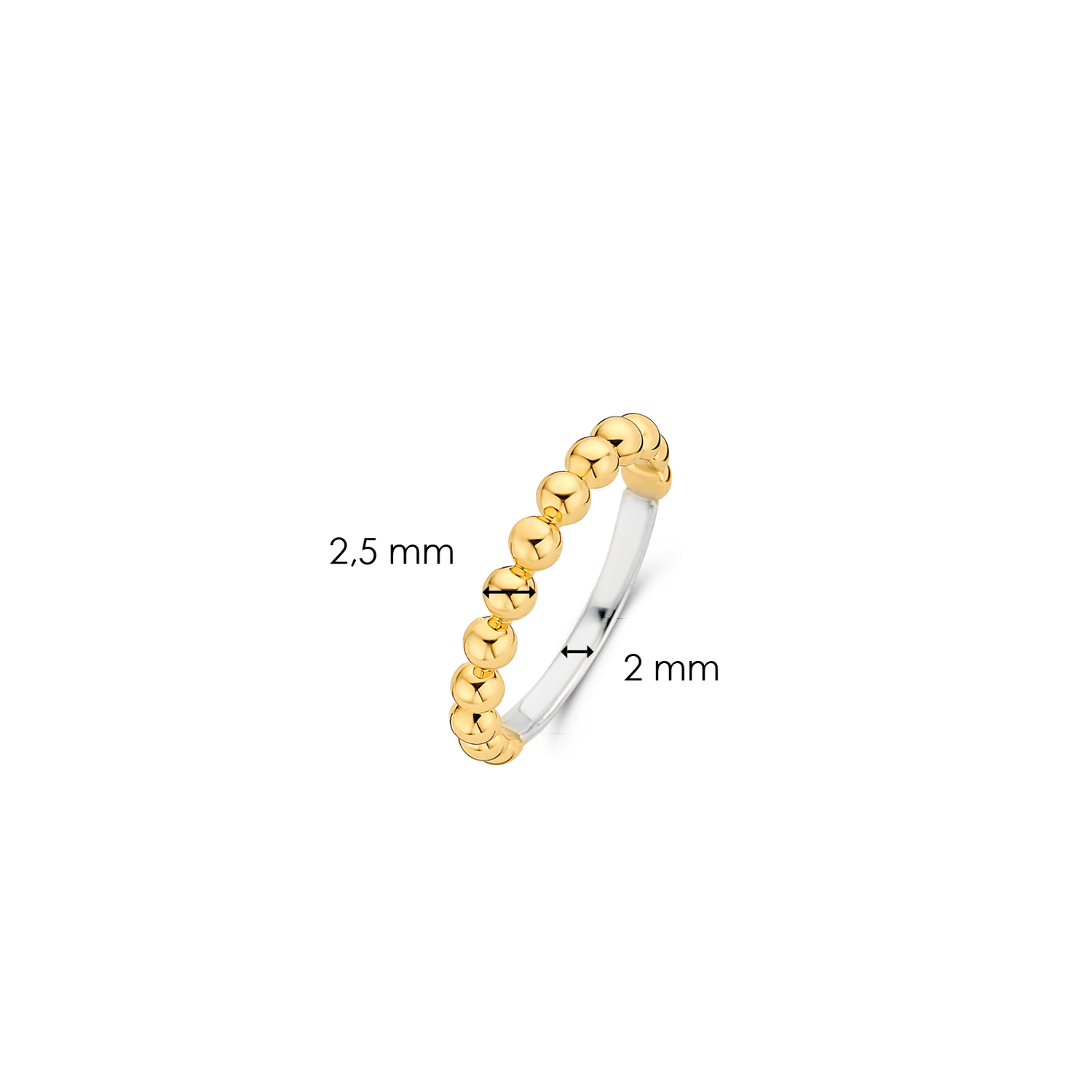 TI SENTO Gold Plated Bubble Stacking Ring 12181SY