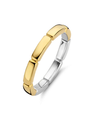 Ti Sento 18ct Gold Plated Silver Sectioned Band Ring 12269SY