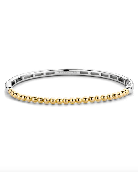 18ct gold plated silver bracelet, thin with balls