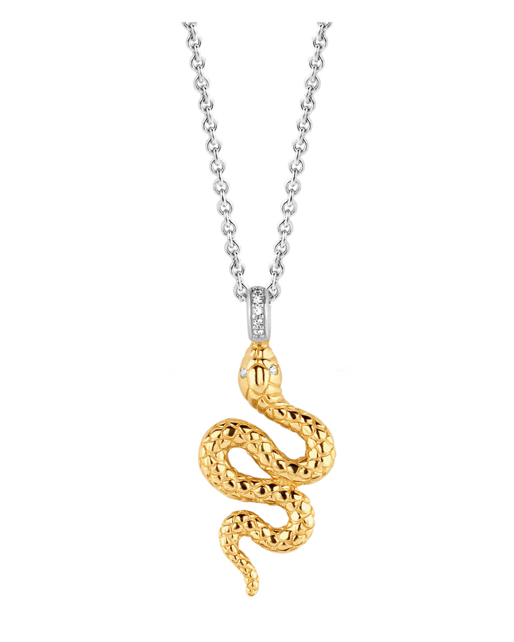 Ti Sento 18ct Yellow Gold Plated Silver Snake Necklace