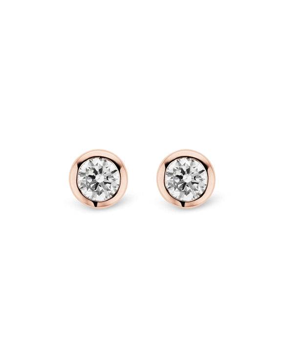 Ti Sento 18ct Rose Gold Plated Silver & Zirconia Stud Earrings