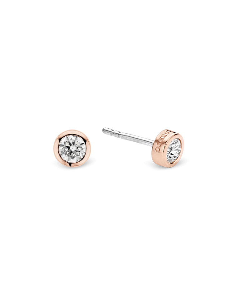 Ti Sento 18ct Rose Gold Plated Silver & Zirconia Stud Earrings