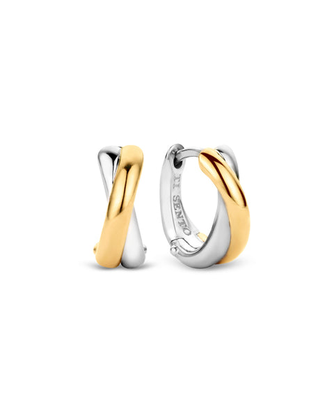 Ti Sento 18ct Gold Plated Silver Twist Hoop Earrings