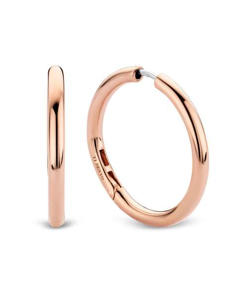 Ti Sento Large 18ct Rose Gold Plated Silver Hoop Earrings