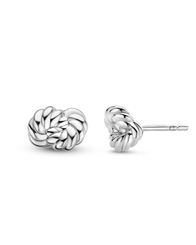 Ti Sento Sterling Silver Braided Knot Stud Earrings 7896ST