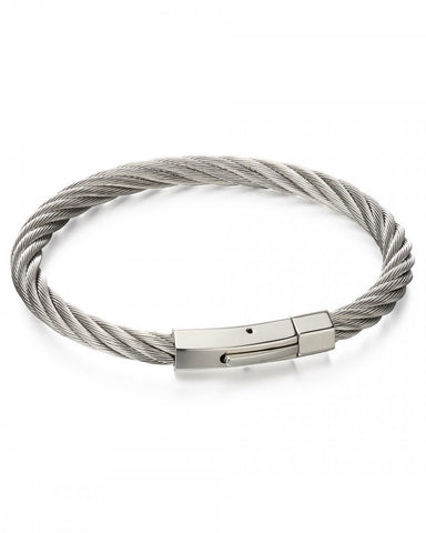 Fred Bennett Twisted Stainless Steel Cable Bracelet B5053