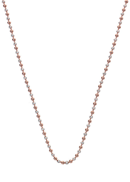 Emozioni Silver and Rose Gold Accent Bead 24" Chain