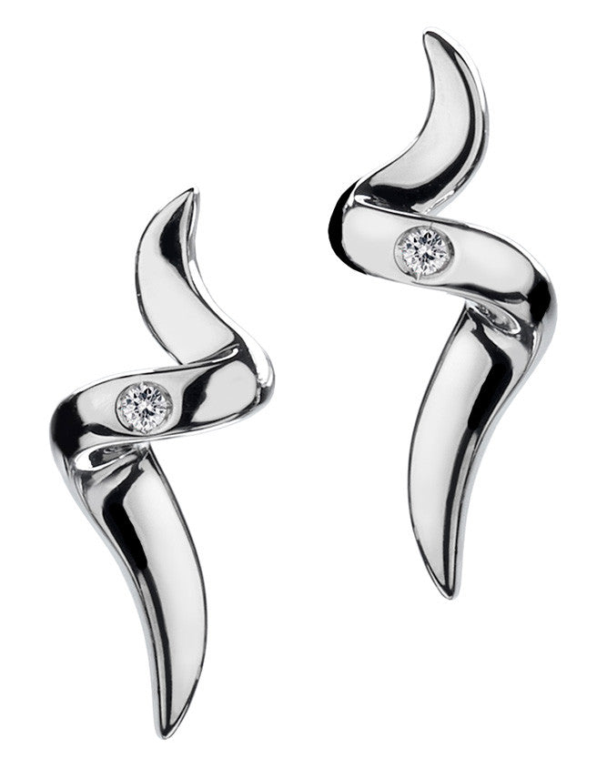 Hot Diamonds Go with the Flow Spiral Earrings