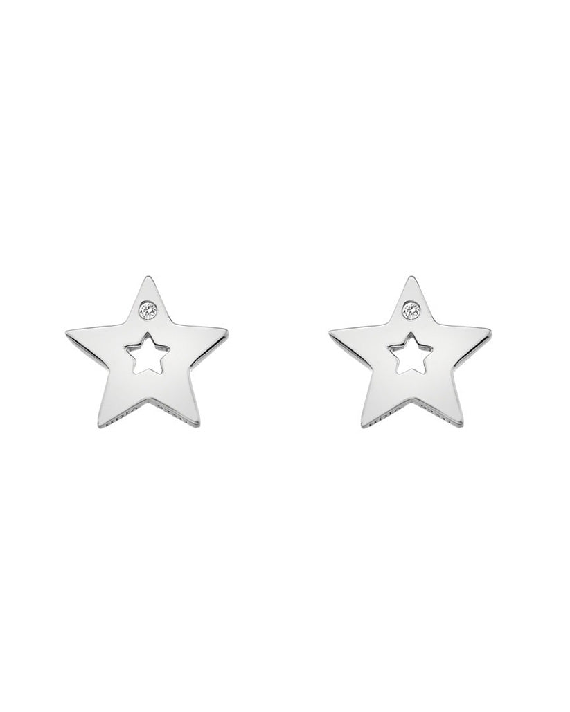 Hot Diamonds Silver Diamond Amulet Star Earrings