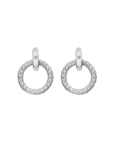 Hot Diamonds Woven Silver Drop Earrings DE691