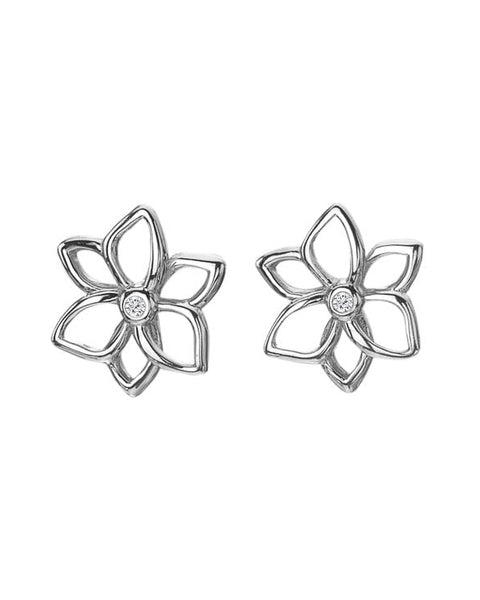 Hot Diamonds Sterling Silver Amulets Flower Earrings DE711