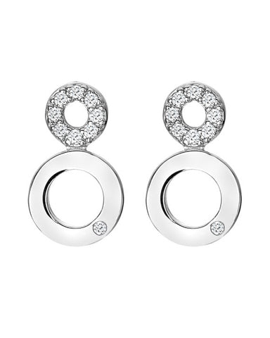 Hot Diamonds Silver Balance White Topaz Earrings DE720
