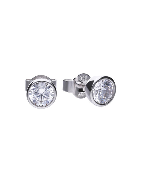Diamonfire Cubic Zirconia & Silver Stud Earrings - 0.50ct
