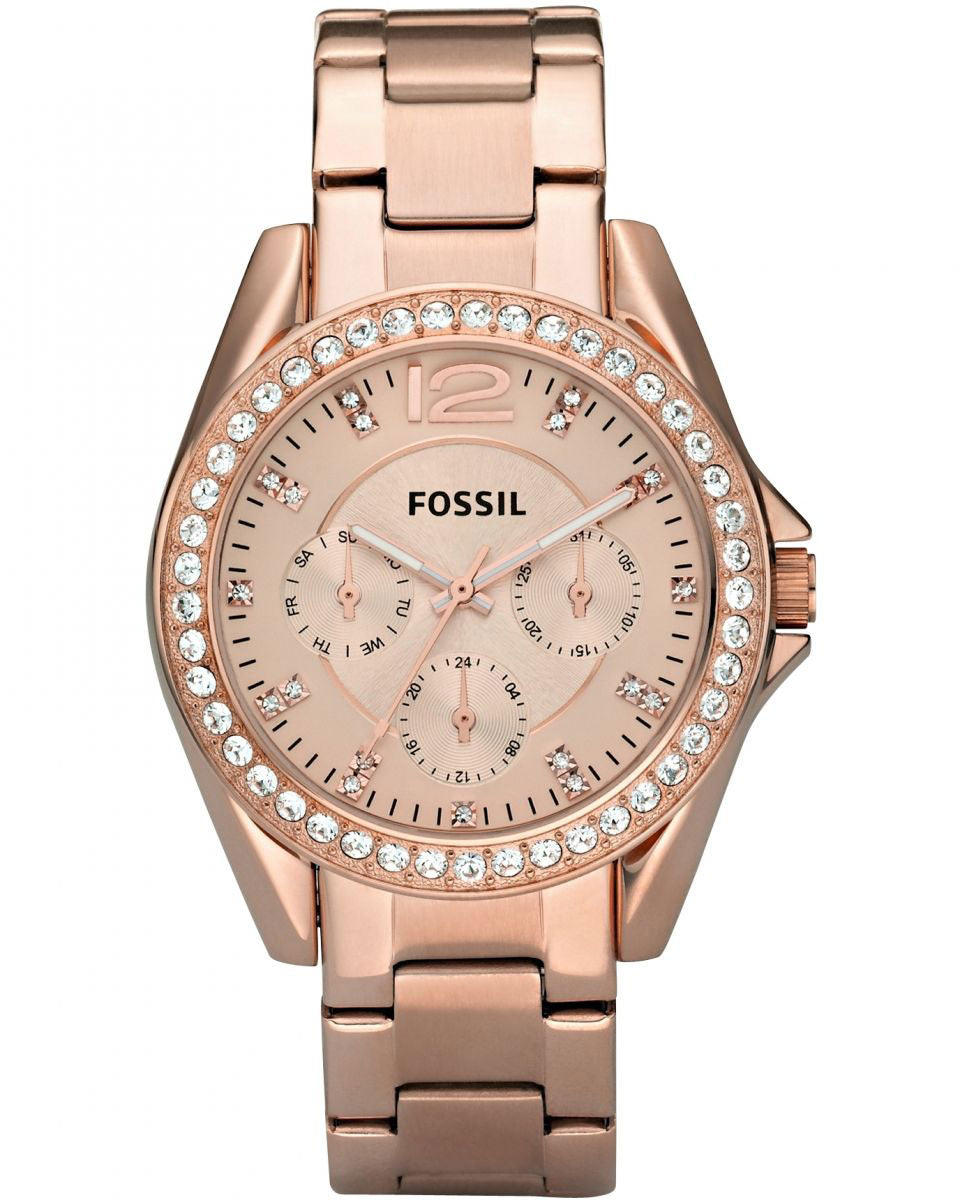 Fossil Riley Multifunction Rose-Tone Stainless Steel Watch ES2811
