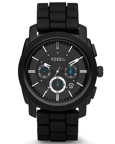Fossil Machine Chronograph Black Silicone Watch FS4487
