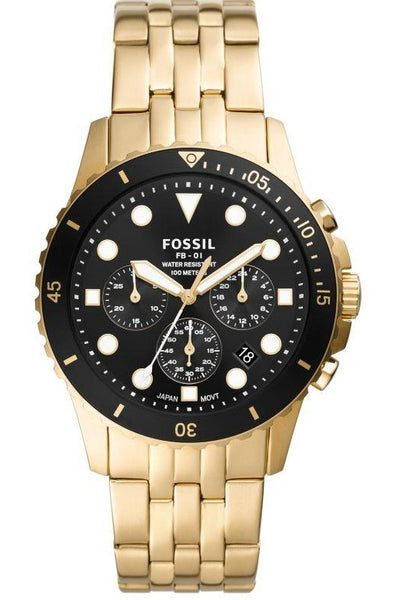 Fossil FB-01 Chronograph Gold Stainless Steel Watch FS5836