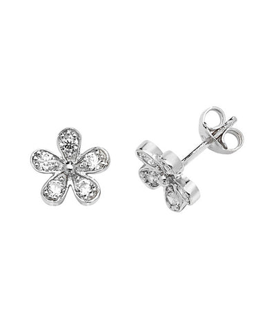 Solid Silver & Cubic Zirconia Daisy Stud Earrings
