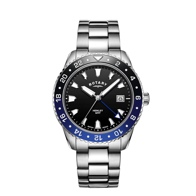Rotary Henley GMT Black and Blue Watch