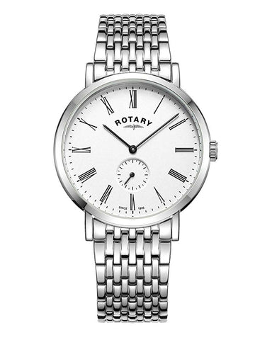 Rotary Gents White Windsor Offset Watch