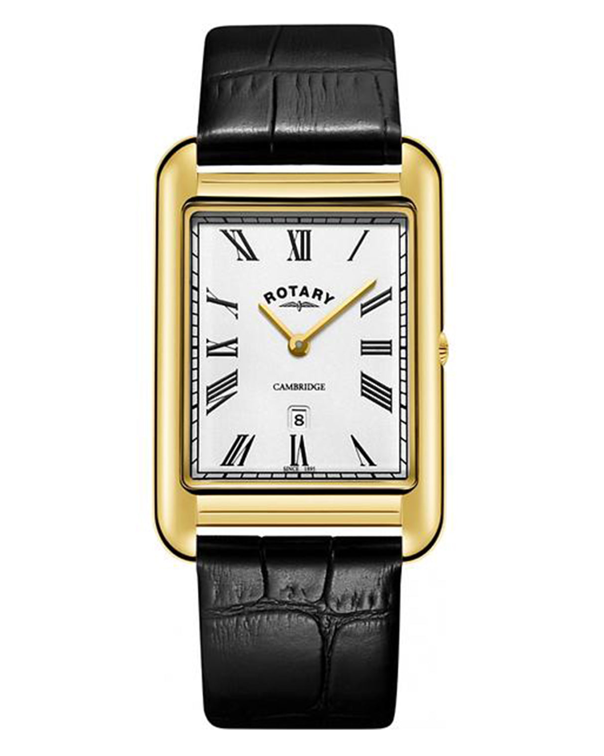 Rotary Gents Cambridge Gold Plated Rectangle Watch
