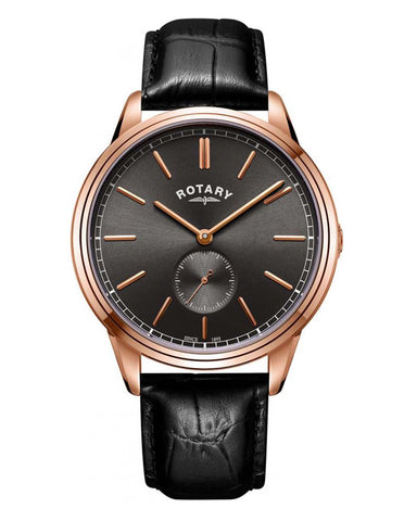 Rotary Gents Rose Gold Plated Cambridge Offset Watch