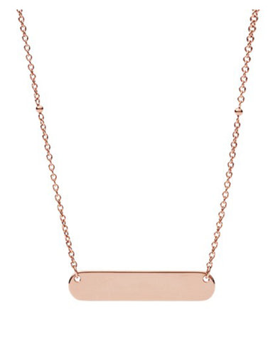 Fossil Rose Gold-Tone Plaque Necklace