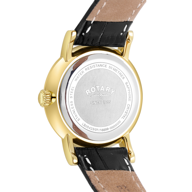 Orologio Da Donna Rotary Windsor LB05423/01, Cassa 27 Mm, Impermeabile 5 ATM, Data E Mese, Chiusura Pieghevole
