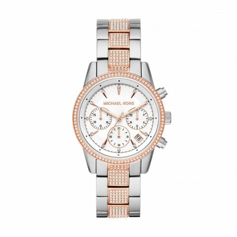 Michael Kors Ritz Women's Watch, Stainless Steel and Pavé Crystal Watch for  Women