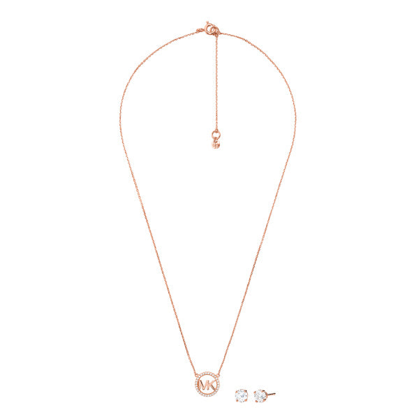 Michael Kors 14k Rose Gold-Plated Sterling Silver Necklace Box Set MKC1260AN791