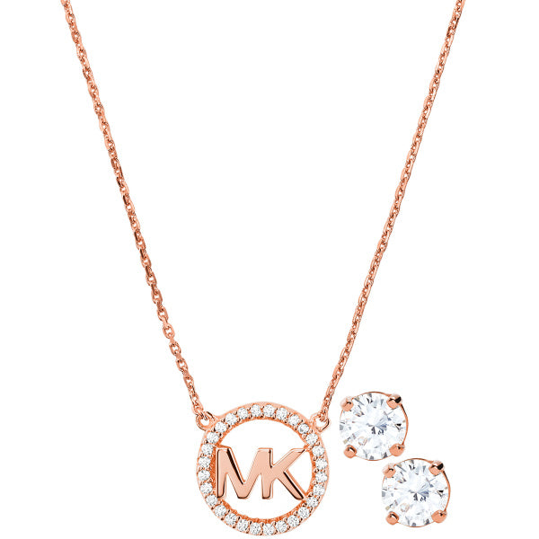 Michael Kors 14k Rose Gold-Plated Sterling Silver Necklace Box Set MKC1260AN791