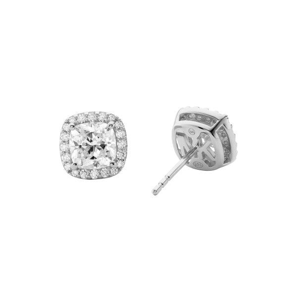 Michael Kors Sterling Silver and Cubic Zirconia Cushion Earrings MKC1405AN040