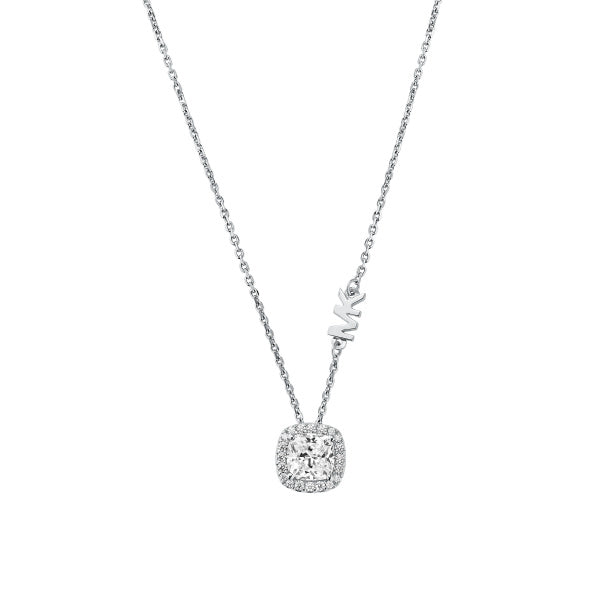 Michael Kors Sterling Silver Cushion Cut Pendant Necklace