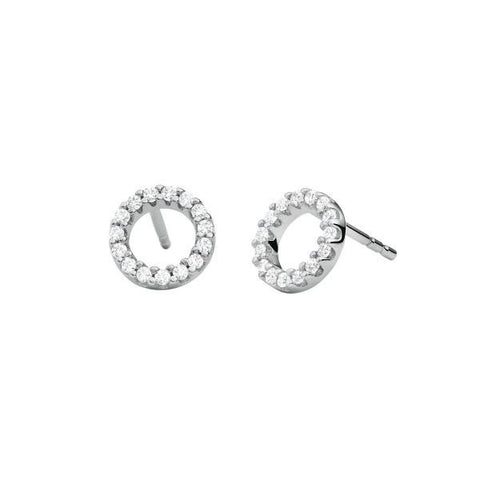 Michael Kors Silver Halo Stud Earrings MKC1456AN040 Front