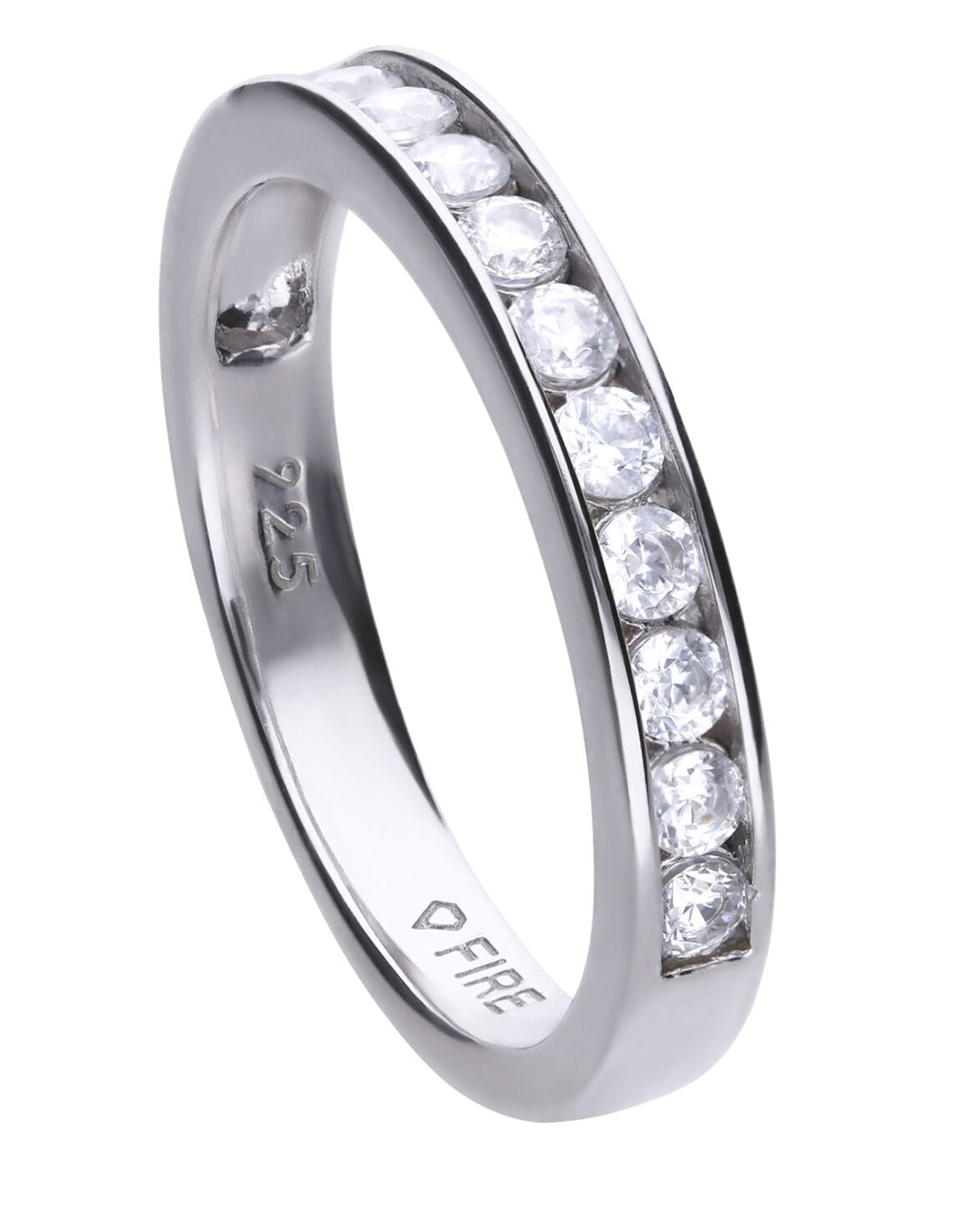 Diamonfire Sterling Silver Channel Set Cubic Zirconia Ring R3629