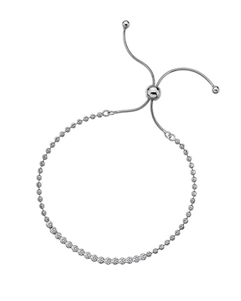 Sterling Silver Adjustable CZ Tennis Bracelet