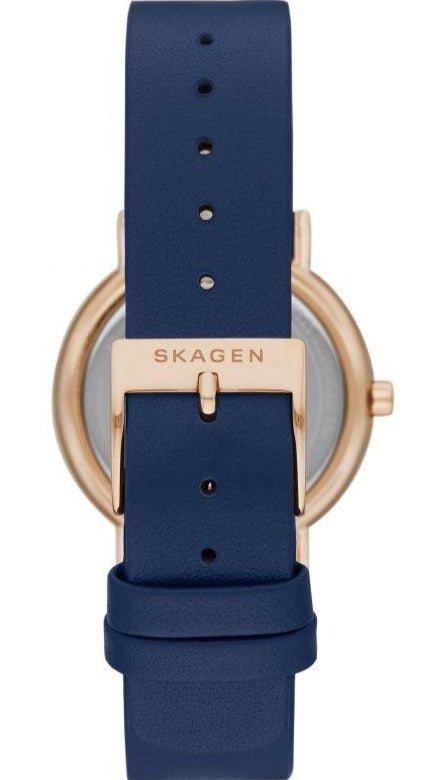 Skagen Signatur Two-Hand Blue Leather Watch SKW2838