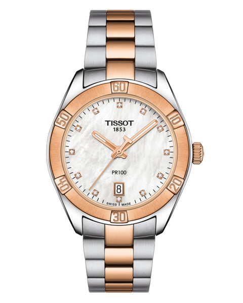 Tissot PR 100 Sport Chic Ladies Two-Tone Watch