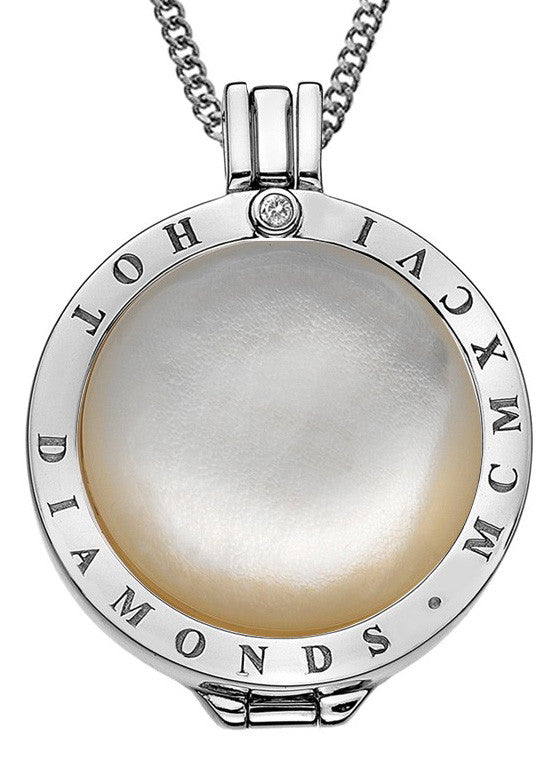 Emozioni White Mother of Pearl & Silver 33mm Coin