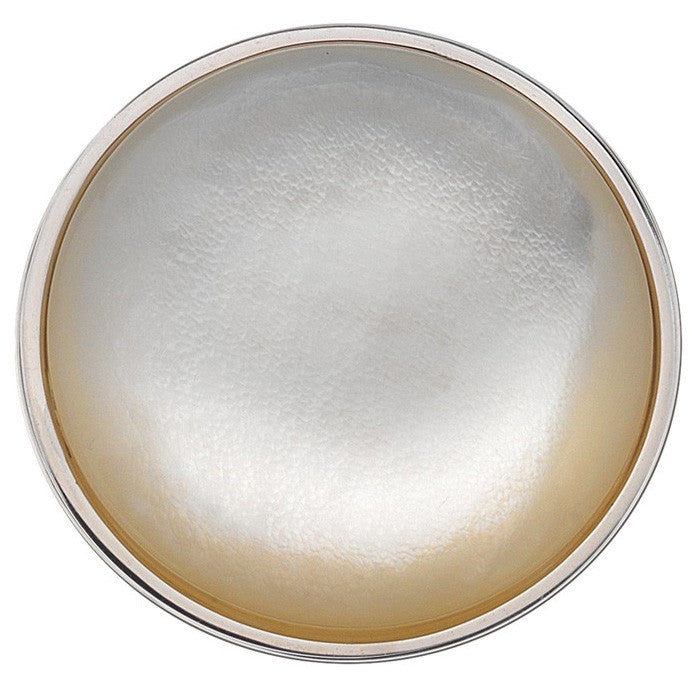 Emozioni White Mother of Pearl & Silver 33mm Coin