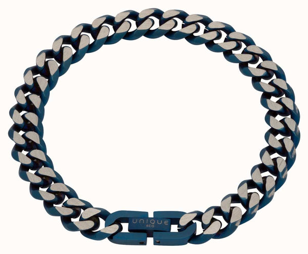 Mens Unique & Co Stainless Steel Blue IP Bracelet LAB-130/19
